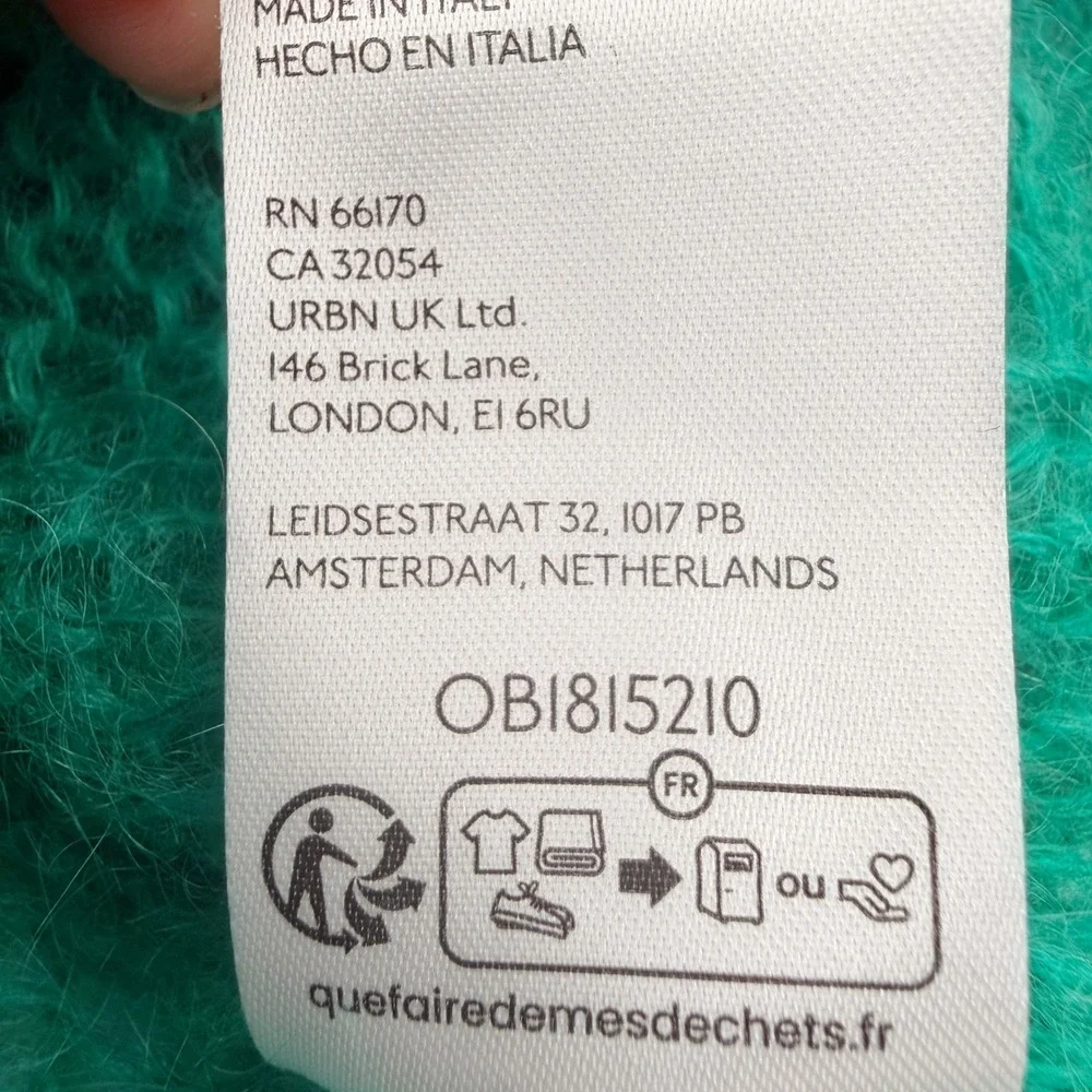 Anthropologie The Posey‎ Stitchy Distressed Mohair Sweater in Green Size Small - Picture 9 of 11